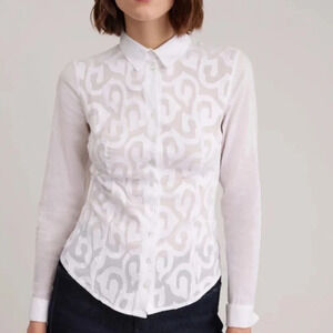 Anne Fontaine Ermine Shirt in White Size 42/US10